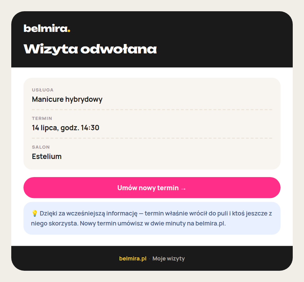 Mail Belmiry „Wizyta odwołana